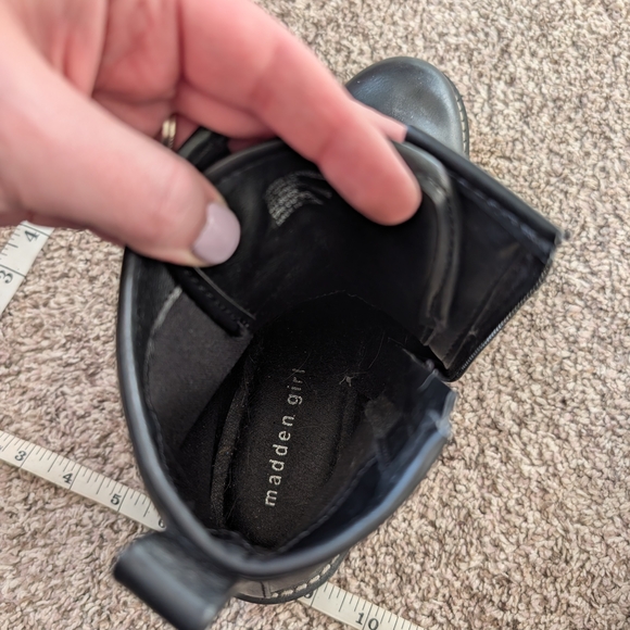 Madden Girl Black Combat Boots - Picture 5 of 5